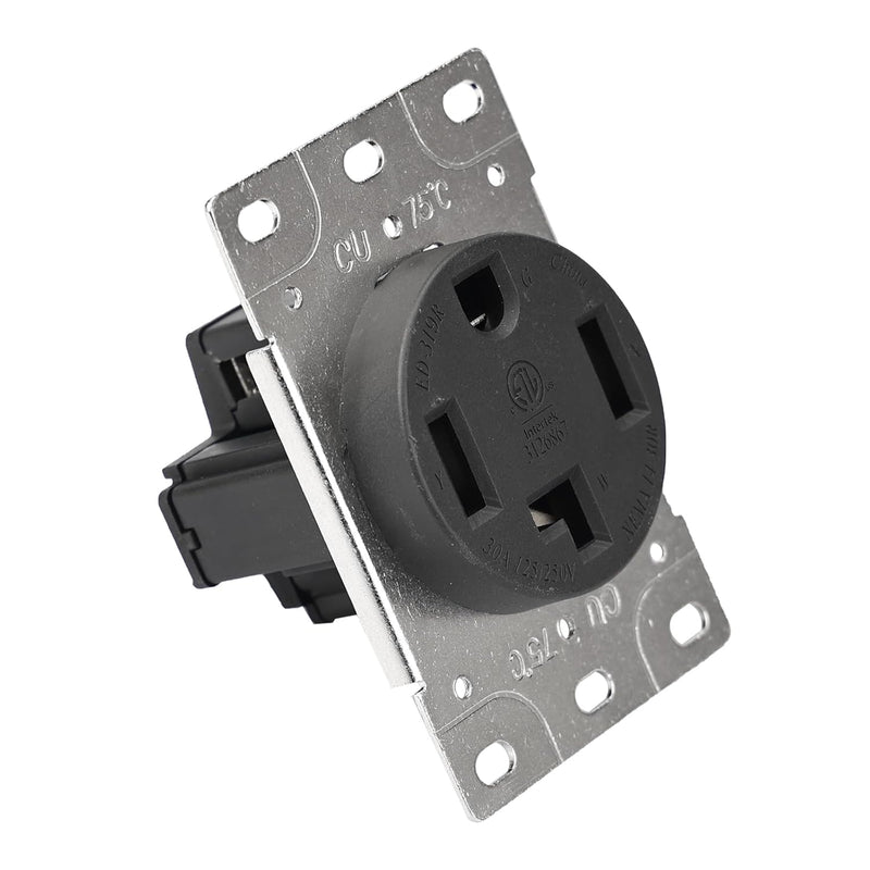 NEMA 14-30R Flush Mount Receptacle Dryer Outlet