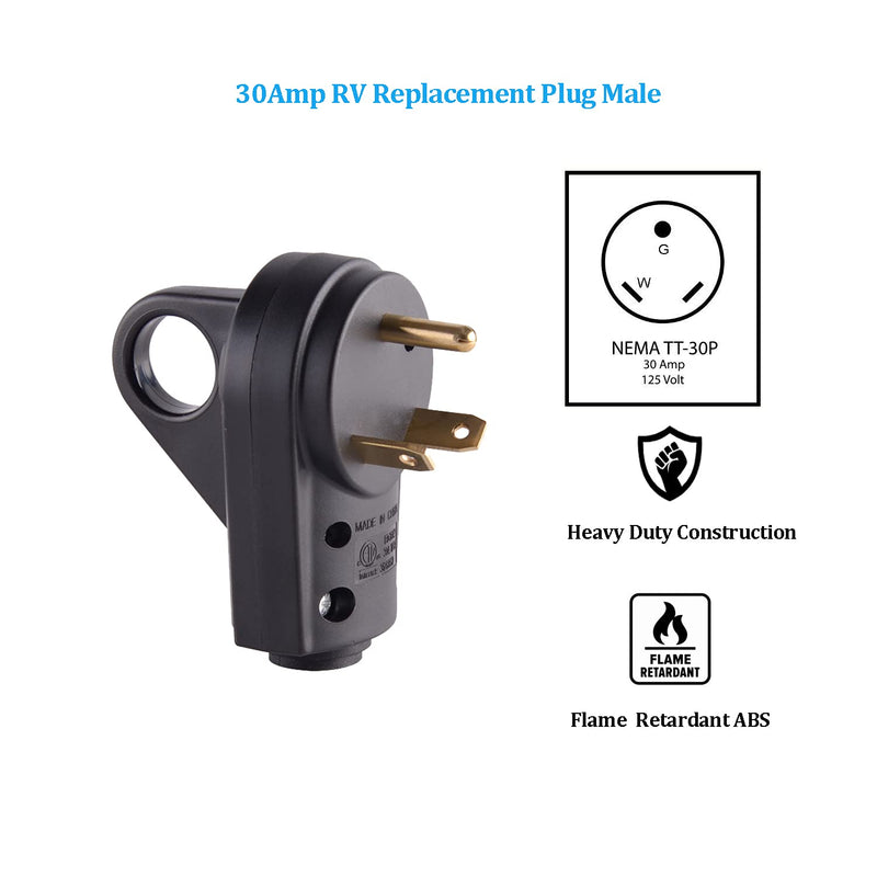 30 AMP RV Replacement Male Plug - 304P