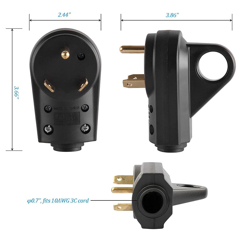 30 AMP RV Replacement Male Plug - 304P