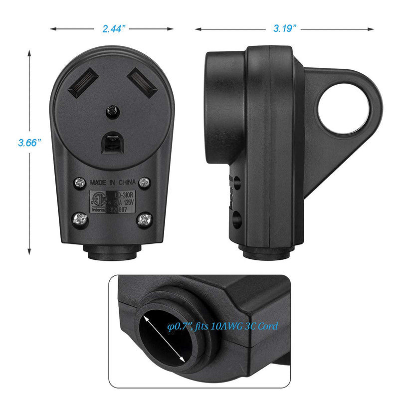 30 AMP RV Replacement Female Plug - 310R