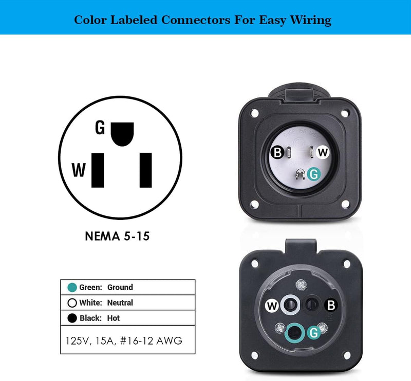 15 Amp Shore Power Inlet-YAD-RM155-18