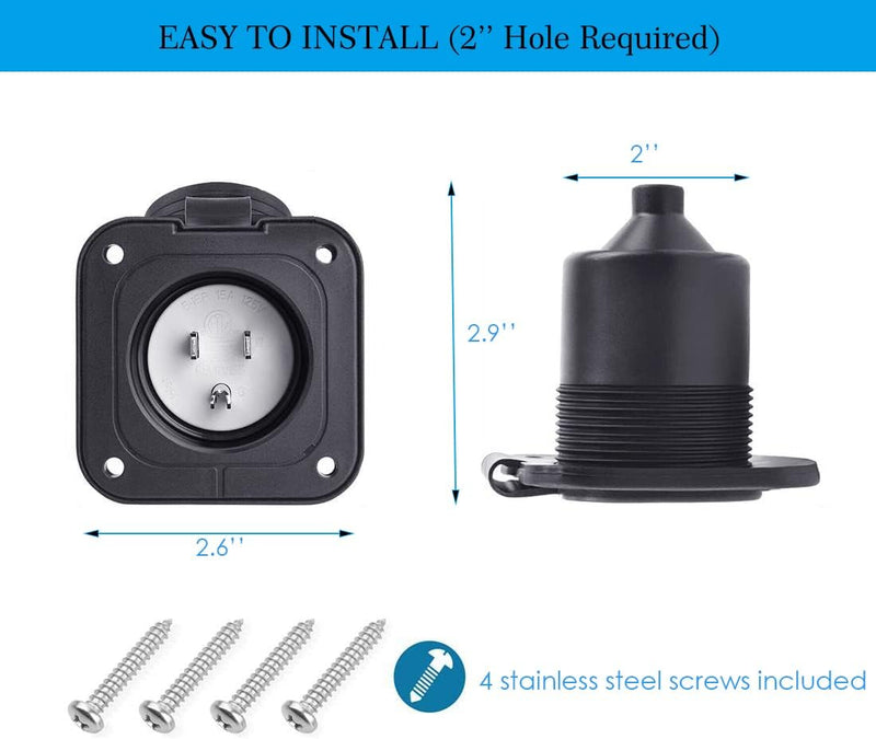 15 Amp Shore Power Inlet-YAD-RM155-18
