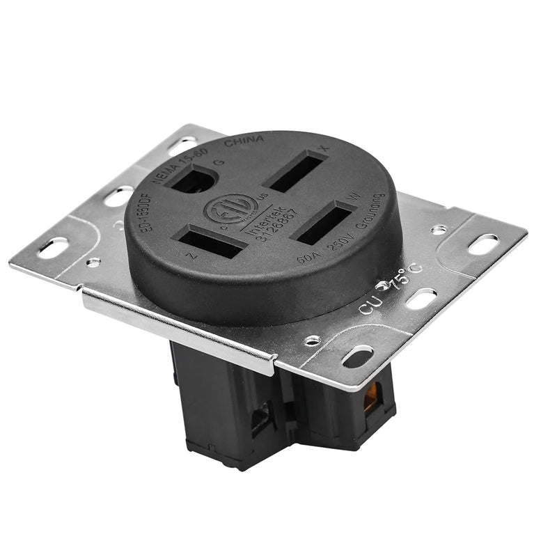 60 Amp 3 Phase 250 Volts Flush Mounting Receptacle Outlet